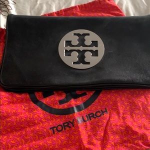 Tory Burch leather envelope clutch.